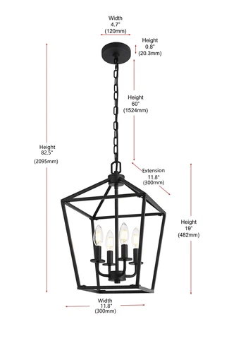 Living District Gage 12" Lantern Pendant In Black - Picture 8 of 8