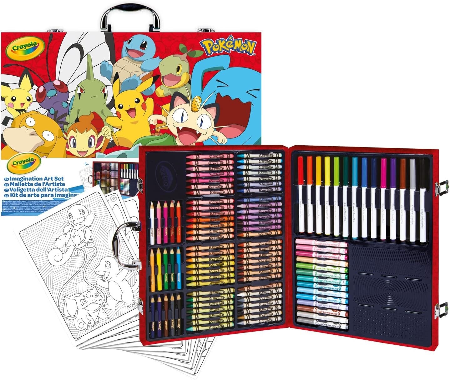 Malette dessin enfant Pokemon avec crayons lavables et cahier pour occuper les enfants le mercredi