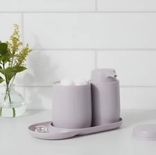 Room Essentials Hand Soap Pump Dispenser/Canister and Tray Bathroom Accessory...