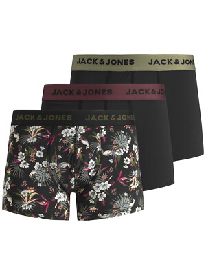 JACK & JONES Herren Boxershorts 3er Pack JACFLOWER MICROFIBER 12194284 