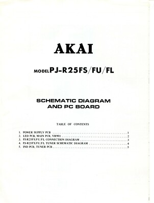 Akai Model PJ-R25FS/FU/FL Schematic Diagram & PC Board