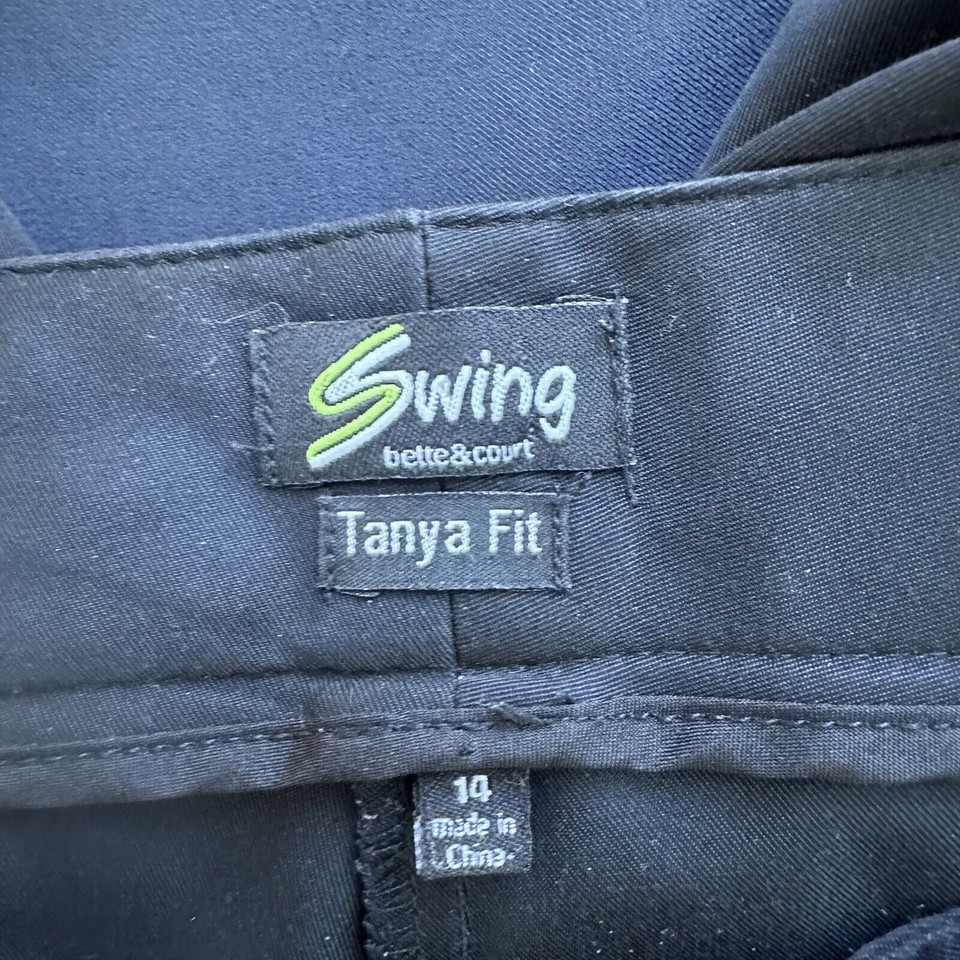 Swing Bette & Court Black Capri Golf Pants 14 Tanya Fit Polyester
