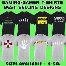 GAMING T-SHIRTS VIDEO GAMER DESIGNS RETRO CLASSIC PC CONSOLE S - 5XL