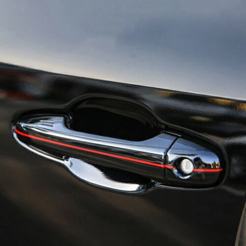 Cubierta de manija de puerta exterior negra y roja 8 piezas para Toyota Highlander 2014-2019 Foto 2 de 4