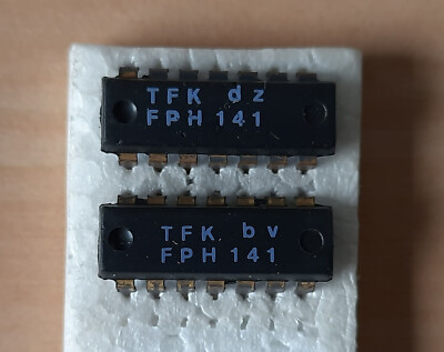 FPH 141 TFK Telefunken IC, 4-fach NAND mit je 2 Eingängen, 2 Stück, neu (NOS)