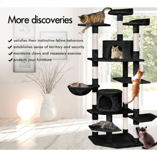 BEASTIE Cat Tree Scratching Post Scratcher Tower Condo House Furniture Wood 203 - Picture 8 of 12