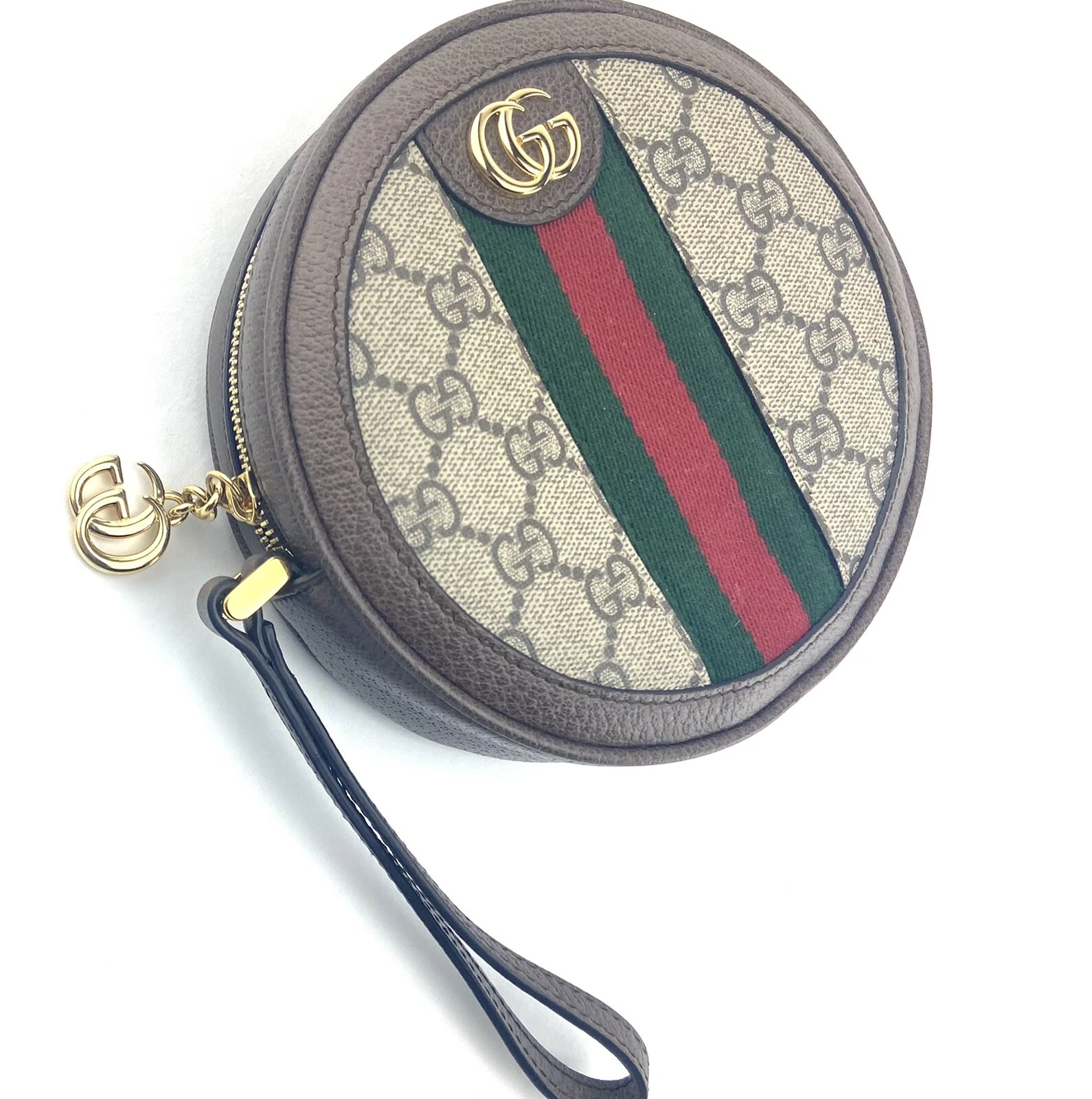 Authentique portefeuille Gucci #574841 Ophidia GG Supreme à fermeture éclair, neuf avec étiquette