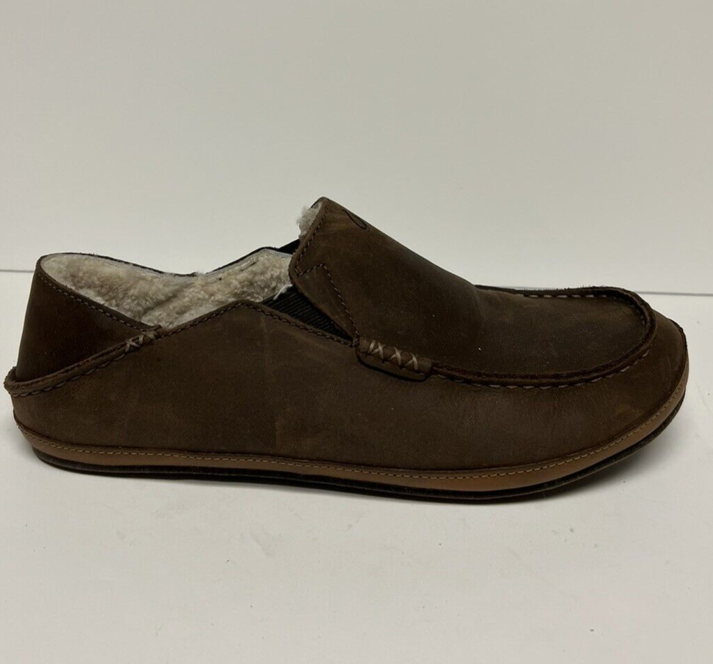 Olukai Mens Moloa Slipper Brown Leather Size 10 M | eBay