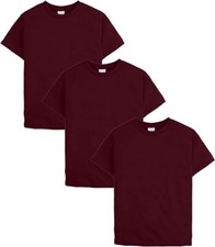 Hanes Boys EcoSmart Short Sleeve Tee Value 3-Pack Maroon XL