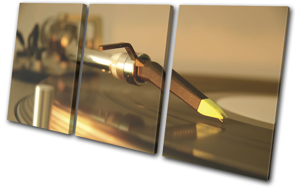 Vintage Turntable Vinyl Record DJ Music Club Treble Canvas Wall Art Print-image