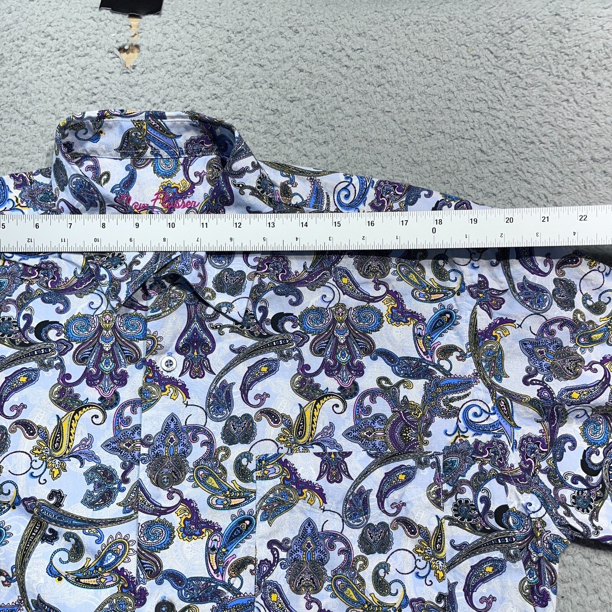 Alan Flusser Shirt Mens Large Button Up Floral Paisley Long Sleeve