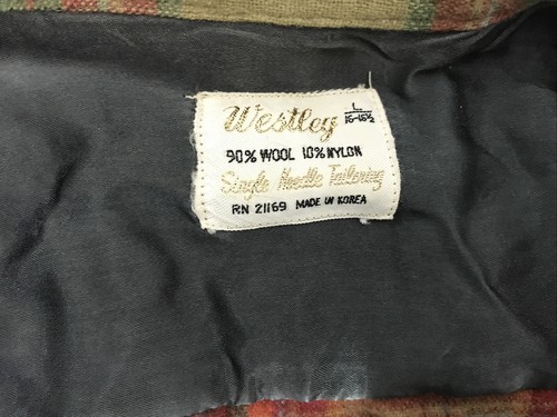 Vintage Mens Westley Long Sleeve Wool Shirt Plaid Flap Pockets Sz L, Pre-owned - Picture 6 of 7