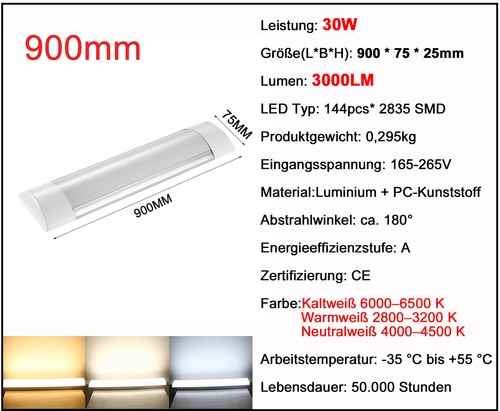 Lampada LED per ambienti umidi lampada per vasca luce 60/90/120/150 cm incl. tubo T8 IP65 - Foto 45 di 195