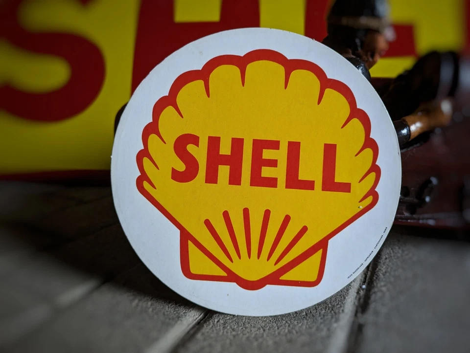 Altes beidseitige SHELL Werbeschild aus dicke Pappe um 60er-Jahre #shell #benzin - Bild 3 von 3