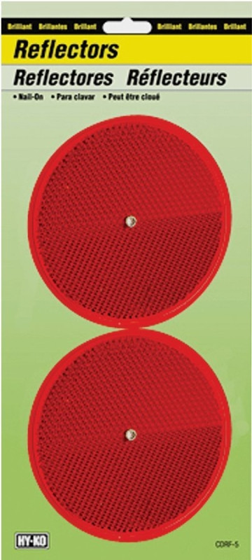 HY-KO PROD Reflector, 2 Pack, 3-1/4", Red (CDRF-5R)