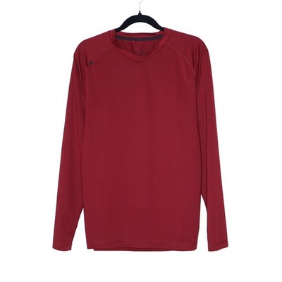 RHONE Reign Long-Sleeve T-Shirt Red Stripe V Neck Training Active Men's M