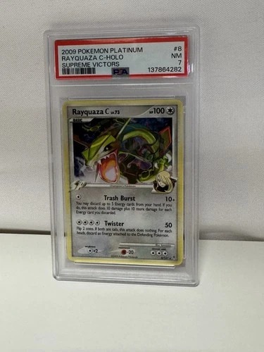 2009 POKEMON PLATINUM SUPREME VICTORS #8 RAYQUAZA C-HOLO PSA 7