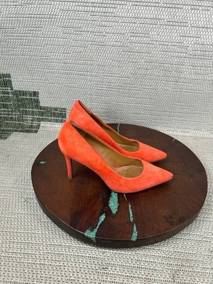 Tory Burch Heels Womens Size 5.5 M Elana Pumps Vibrant Orange Leather Stiletto