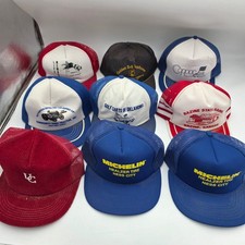 Vintage Trucker Hat Lot 9pc Michelin Ford Tractor Yamaha Golf Carts Kansas Promo