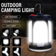 Solar Camping Lantern Rechargeable Power Bank Outdoor Emergency Hiking Light