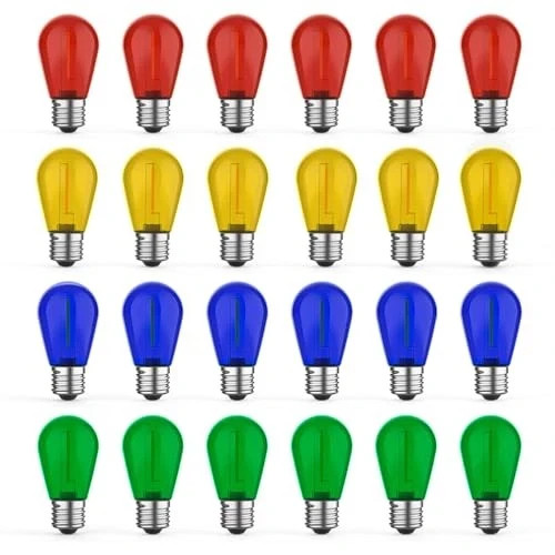 For Outdoor String Lights, 24 Pack Multi-colored