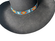 Western Mens Hatband 20 x 3/4 in Arrow Cowboy Rodeo Stretch Horse Show Bl Blk Or