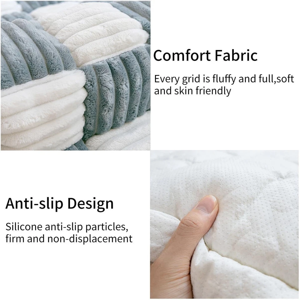 Чехол для нечеткого дивана ZHISHIGUO защита домашних животных серый хлопок 27,6x70,9 дюйма - Изображение 4 из 4