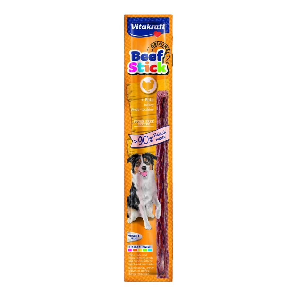 Vitakraft Beef Stick Original Pute - 50 x 12g - Leckerli Sticks Hunde Hundesnack
