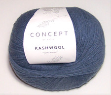 448 yd ball KATIA KASHWOOL Superwash Merino  Cashmere Sock dk Yarn 306 BLUE
