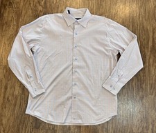 David Donahue Dress Shirt Men 16.5/ L Button Up Long Sleeve Plaid
