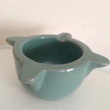 Vintage Rare Handsome VILMOR Glazed Blue Large Heavy Terracotta Pottery Mortar