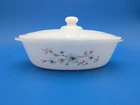 Glasbake Casserole Dish 1qt Ovenware With Lid J-235 Rare Frost Pine Vintage