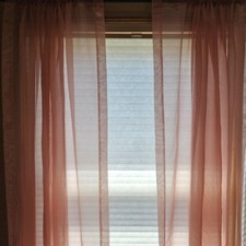 Vintage Pair 1970s Sheer Curtain Panels Dusty...