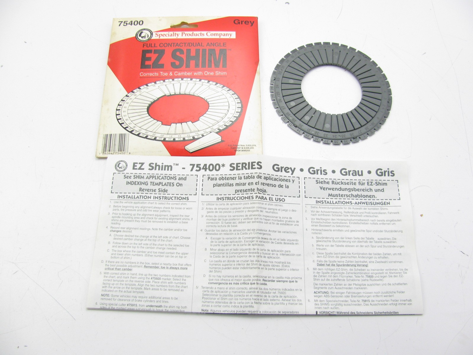 Specialty Products 75400 REAR Camber/toe Alignment Shim Kit GREY