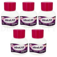 MiraLAX Laxative Powder for Gentle Constipation Relief 4.1oz 7 Doses Lot of 5