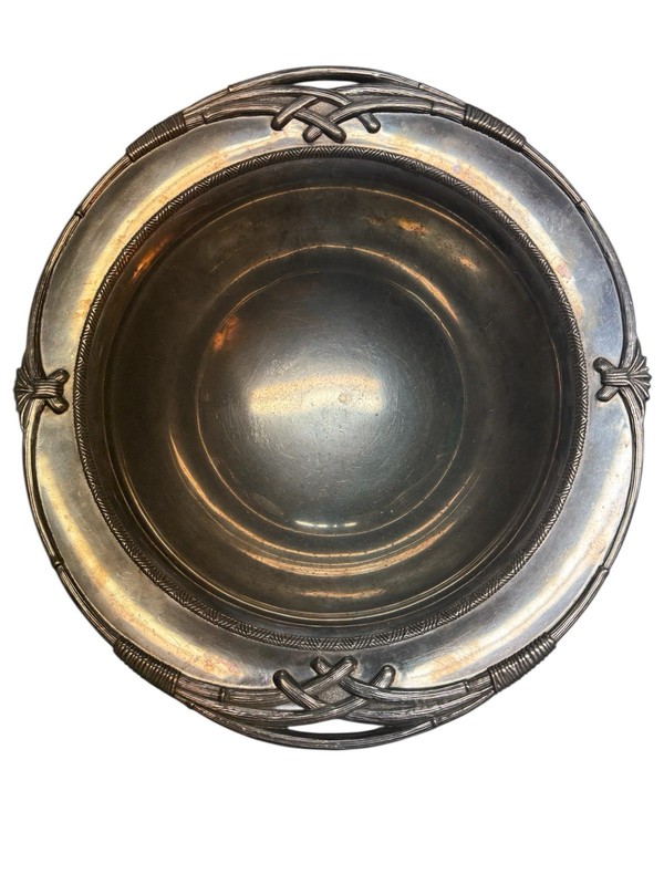 Lenox Silverplate Reeds Rim Bowl