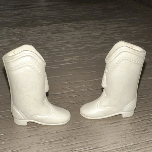 Vintage Barbie Majorette Boots Light Blue Doll Accessory Collectible Toy Shoes