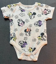 Disney Baby Minnie Mouse Daisy Pluto One Piece Bodysuit Size 6-9 Month