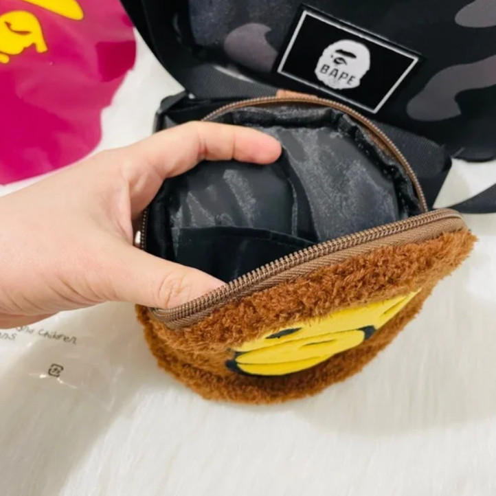 BAPE KIDS A Bathing Ape Camo Black Shoulder Bag MILO Pouch 2022 -Free Gift