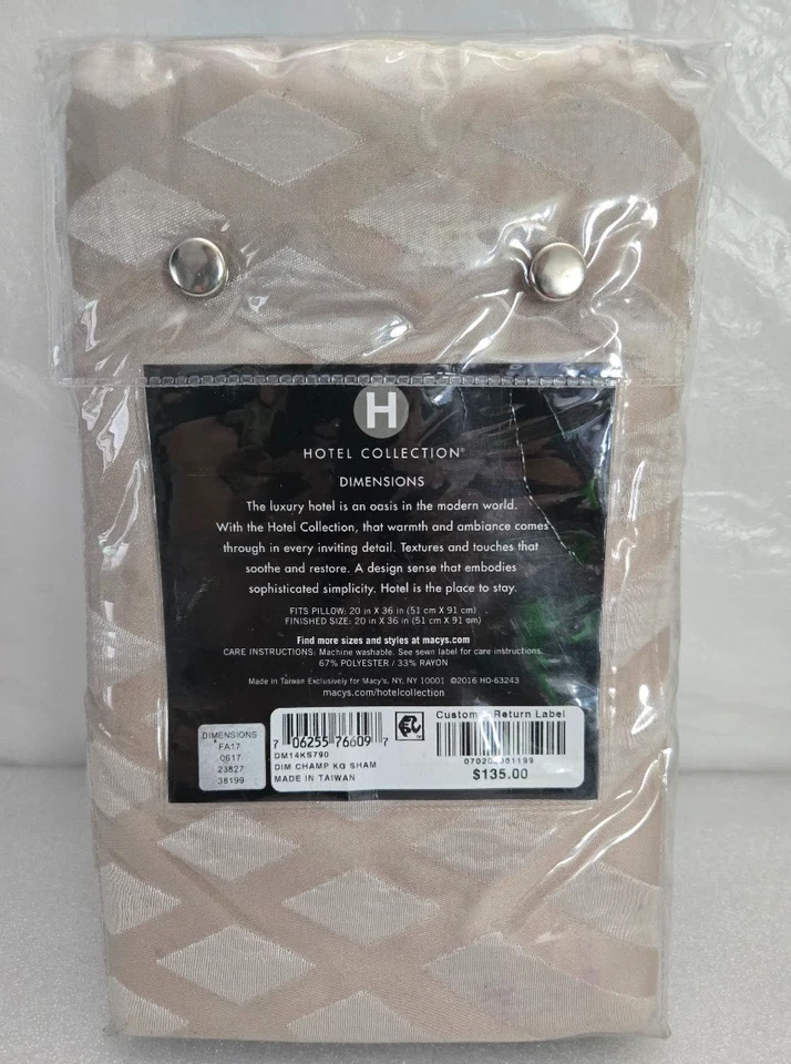 Almohada King Hotel Collection 1-Sham Tejido Jacquard Dimensiones 20" x 36" Taupe Foto 2 de 2