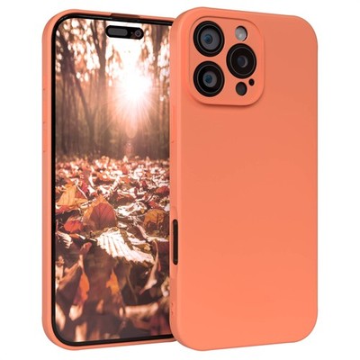 Handyhülle für Apple iPhone 16 Pro Max Silikon Cover Schutz Handy Case Orange
