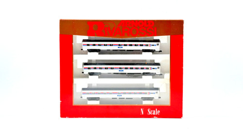 ARNOLD RIVAROSSI CALIBRE N 0512 - RASTRILLO DE 3 VAGONES DE PASAJEROS AMTRAK EN CAJA | Zustand: Used