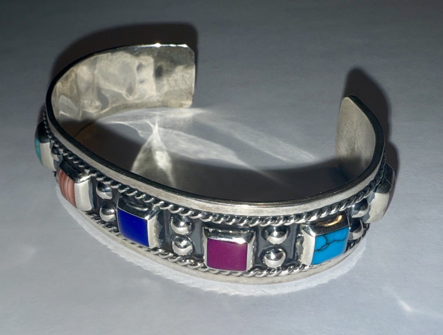 Vintage Solid Sterling Silver Mixed Gemstone Sout… - image 3