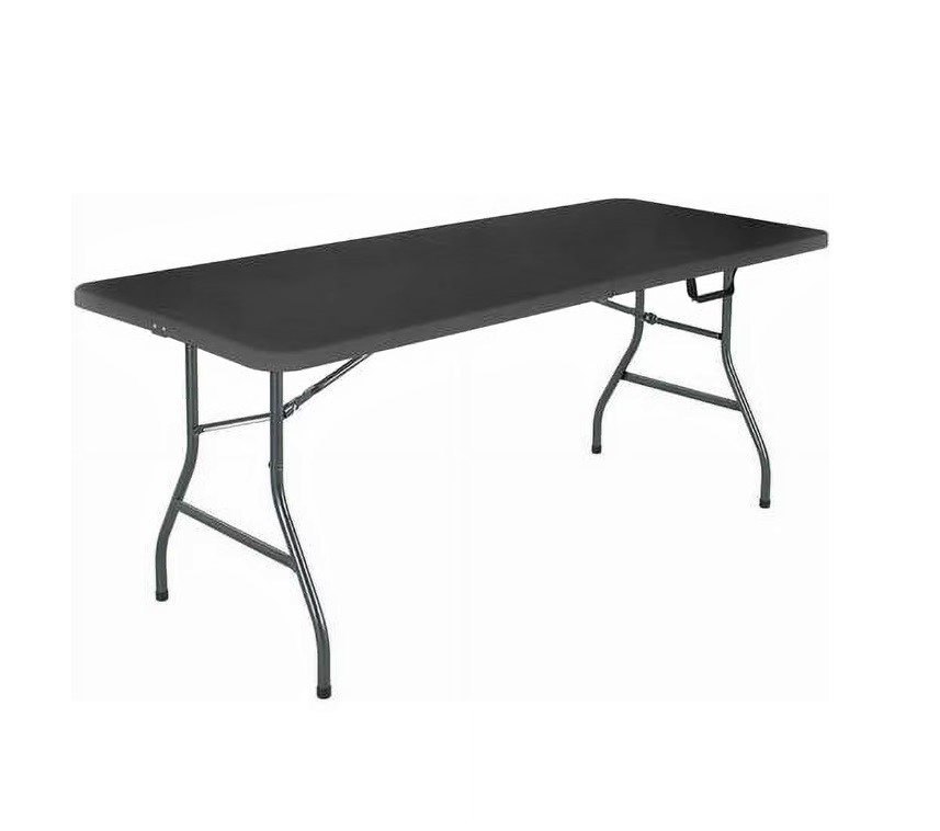 6-Foot Premium Folding Table Portable Heavy Duty Utility Event Table Black