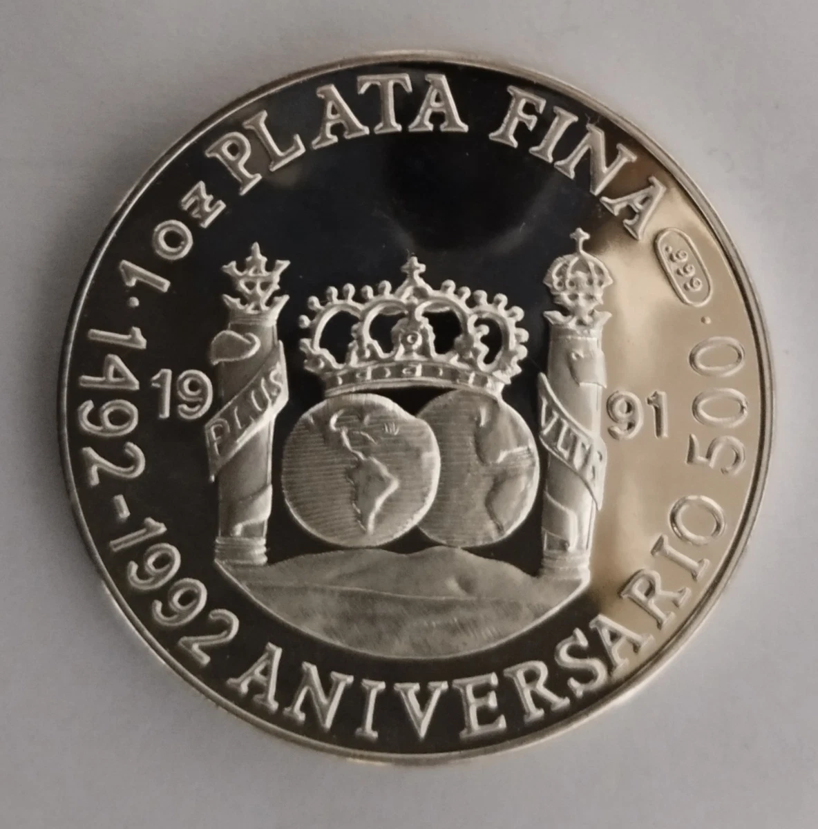 Moneda-Lingote de 1 Onza de Plata 999 - "Quinto Centenario" - ¿España? 1991