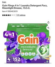 Gain Flings 4 in 1 Laundry Detergent Pacs, Mo...