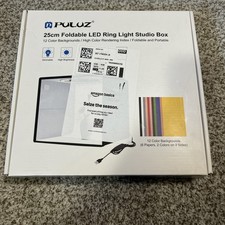 Puluz 25cm Foldable LED Ring Light Studio Box