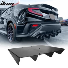Universal 22"x20" Rear Shark Fin Bumper Diffuser Splitter Unpainted Black ABS