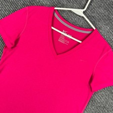 Nike Shirt Womens Small Purple Short Sleeve V Neck Dri Fit Workout Active