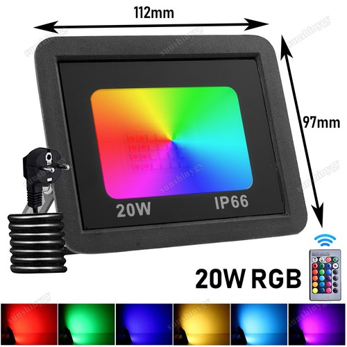 Proyector exterior RGB LED regulable lámpara de jardín 10-100W - Imagen 14 de 18